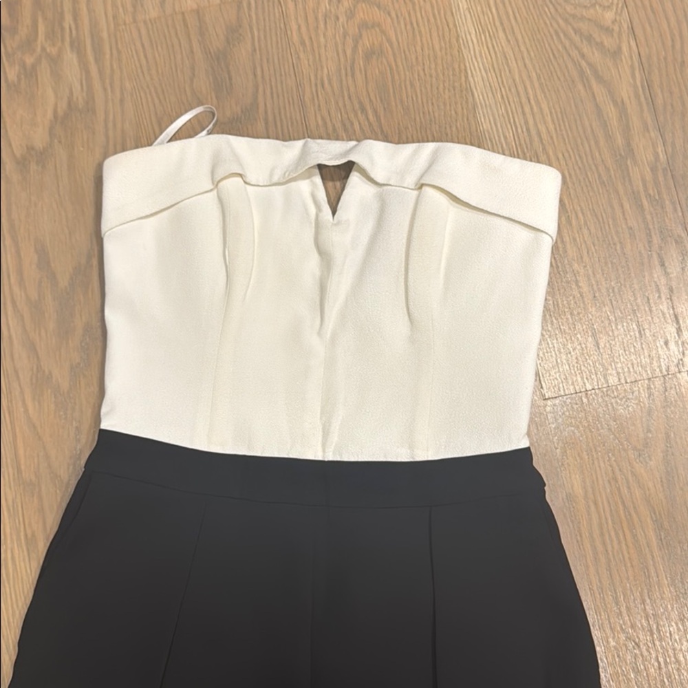 Bardot size xs black white bustier romper tapered